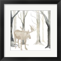 Framed Winter Forest Moose