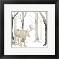 Framed 'Winter Forest Moose' border=