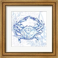 Framed 'Coastal Sketchbook Crab' border=