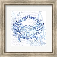 Framed Coastal Sketchbook Crab