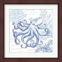 Framed Coastal Sketchbook Octopus