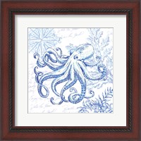 Framed Coastal Sketchbook Octopus