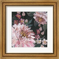 Framed Romantic Moody Florals on Black I