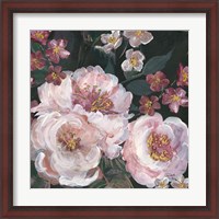 Framed 'Romantic Moody Florals on Black II' border=