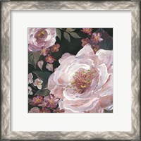 Framed 'Romantic Moody Florals on Black III' border=