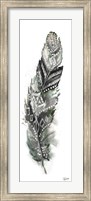 Framed Tribal Feather Neutral Panel II