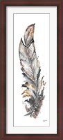 Framed Tribal Feather Neutral Panel III