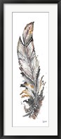 Framed Tribal Feather Neutral Panel III