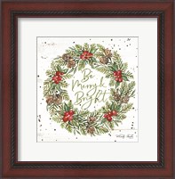 Framed Be Merry & Bright Wreath