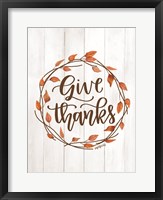 Framed Give Thanks Wreath