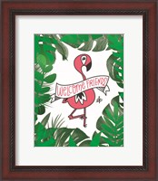 Framed Flamingo Welcome Friends