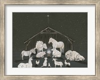 Framed Animal Nativity Scene