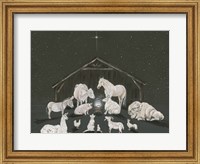 Framed Animal Nativity Scene