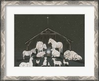 Framed Animal Nativity Scene