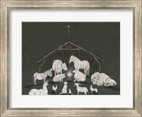 Framed Animal Nativity Scene