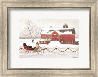 Framed Christmas Barn with Sleigh