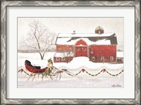 Framed Christmas Barn with Sleigh