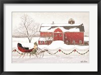 Framed Christmas Barn with Sleigh