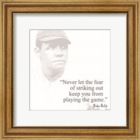 Framed 'Baseball Greats - Babe Ruth' border=