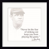 Framed Baseball Greats - Babe Ruth