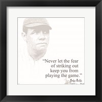 Framed 'Baseball Greats - Babe Ruth' border=