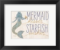 Framed Mermaid Kisses Starfish Wishes