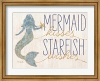 Framed Mermaid Kisses Starfish Wishes