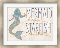 Framed Mermaid Kisses Starfish Wishes