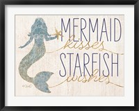 Framed Mermaid Kisses Starfish Wishes