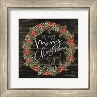 Framed Very Merry Christmas Wreath