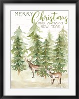 Framed Merry Christmas & Happy New Year Deer
