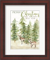 Framed Merry Christmas & Happy New Year Deer