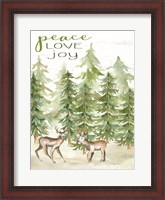 Framed Peace Love Joy Deer