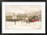 Framed Red Sleigh at Tree Farm