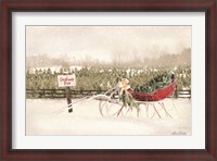 Framed Red Sleigh at Tree Farm
