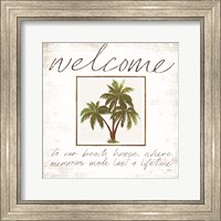 Framed Welcome Palm Trees