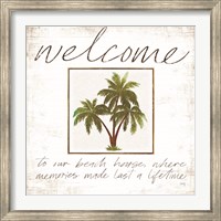 Framed Welcome Palm Trees