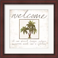 Framed Welcome Palm Trees