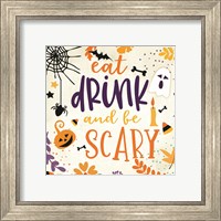 Framed 'Eat Drink and be Scary' border=