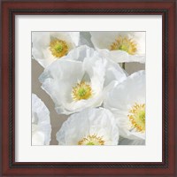 Framed 'Poppies on Taupe II' border=