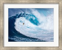 Framed Surfing the Big Wave, Tasmania