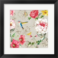 Framed 'Hummingbird Botanical II' border=