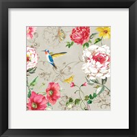 Framed 'Hummingbird Botanical II' border=
