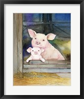 Framed Farm Family Pigs