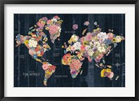 Framed Botanical Floral Map Words