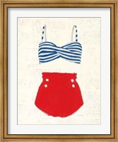 Framed Retro Swimwear IV Newsprint