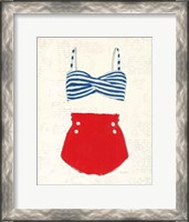 Framed Retro Swimwear IV Newsprint