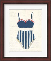 Framed Retro Swimwear III Newsprint