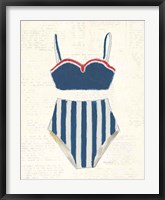 Framed Retro Swimwear III Newsprint