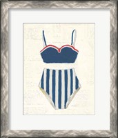 Framed Retro Swimwear III Newsprint